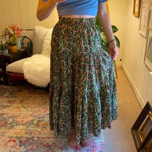 Zara paisley floral cotton maxi skirt